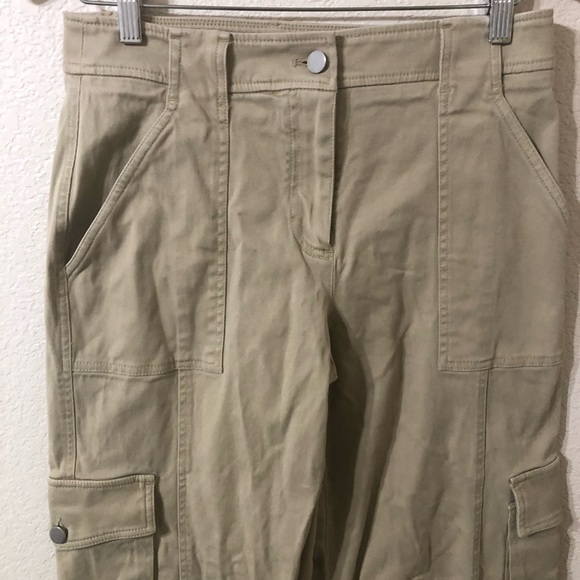 TWP Coop Wide Leg Pant with Cargo Pockets in Cotton Twill Khaki Tan - Size 6 - Picture 3 of 9